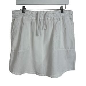James Perse Skirt Women 3 US Large Linen White Pull-on Minimalist Summer Coastal